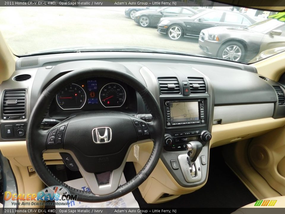 2011 Honda CR-V EX-L 4WD Opal Sage Metallic / Ivory Photo #14