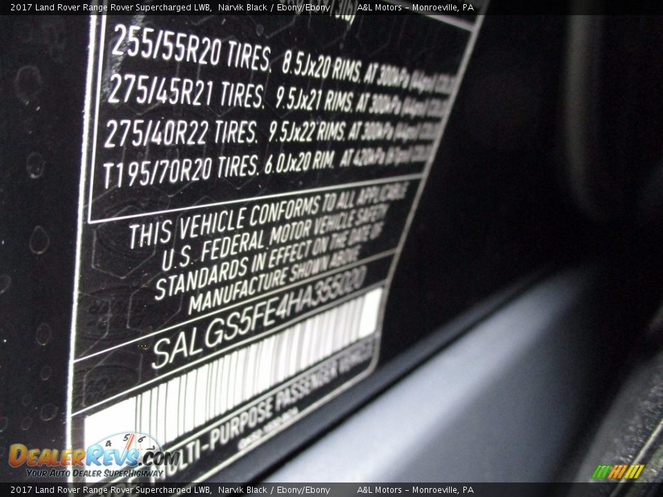 2017 Land Rover Range Rover Supercharged LWB Narvik Black / Ebony/Ebony Photo #19