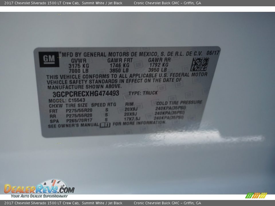 2017 Chevrolet Silverado 1500 LT Crew Cab Summit White / Jet Black Photo #16