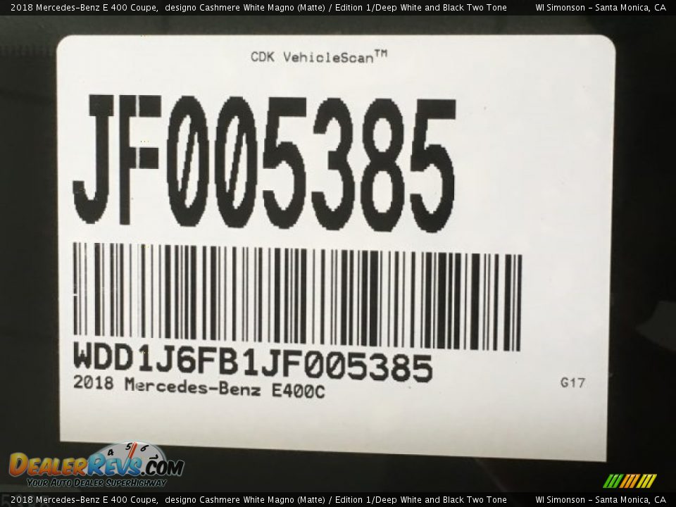 2018 Mercedes-Benz E 400 Coupe designo Cashmere White Magno (Matte) / Edition 1/Deep White and Black Two Tone Photo #12