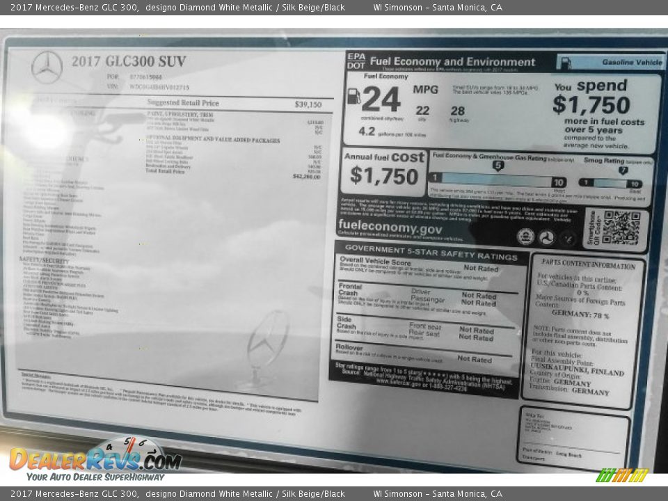 2017 Mercedes-Benz GLC 300 designo Diamond White Metallic / Silk Beige/Black Photo #11
