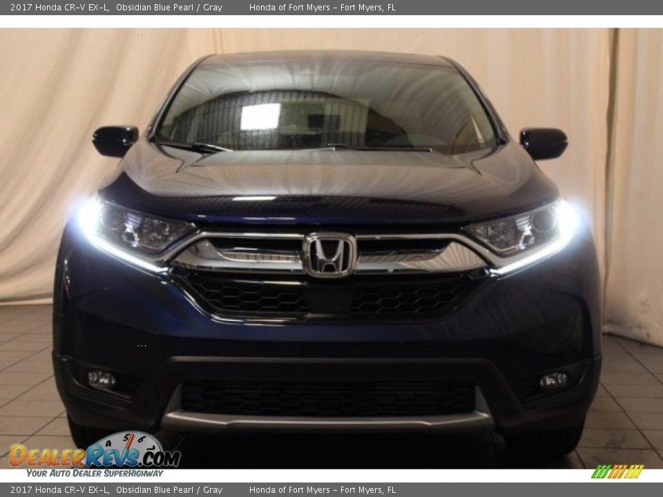 2017 Honda CR-V EX-L Obsidian Blue Pearl / Gray Photo #3