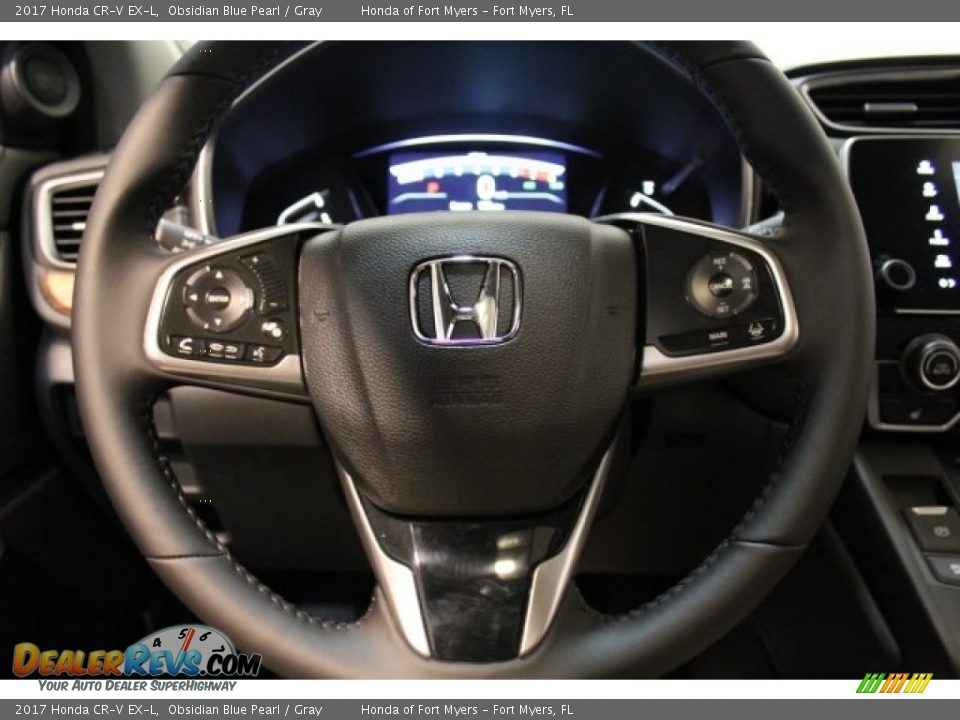 2017 Honda CR-V EX-L Obsidian Blue Pearl / Gray Photo #14