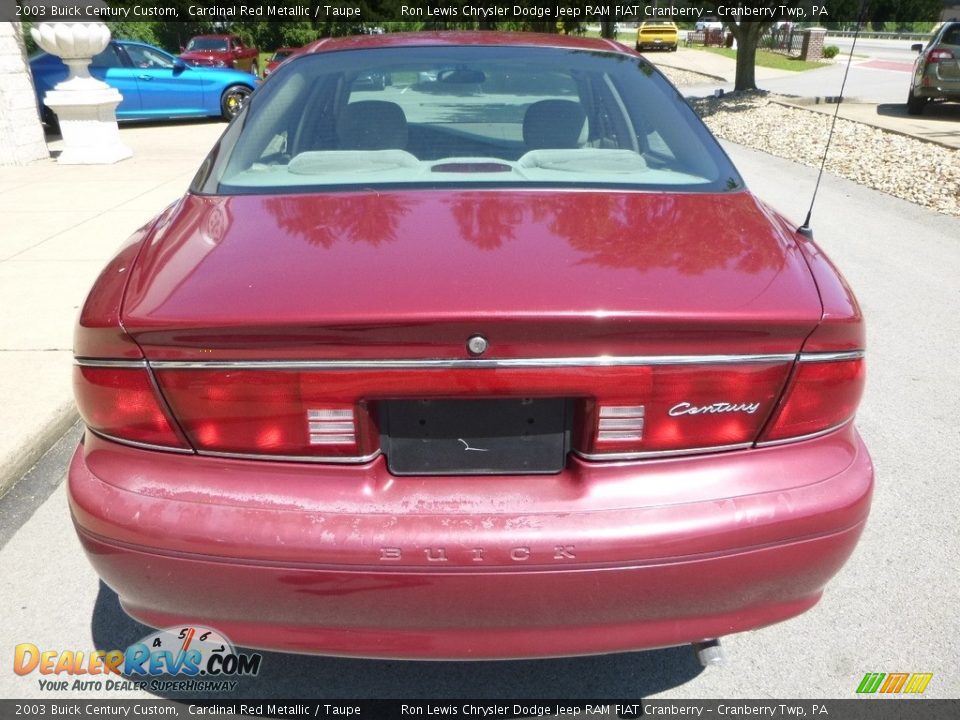 2003 Buick Century Custom Cardinal Red Metallic / Taupe Photo #8