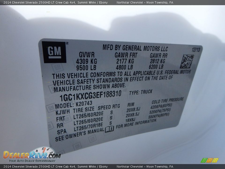 2014 Chevrolet Silverado 2500HD LT Crew Cab 4x4 Summit White / Ebony Photo #29
