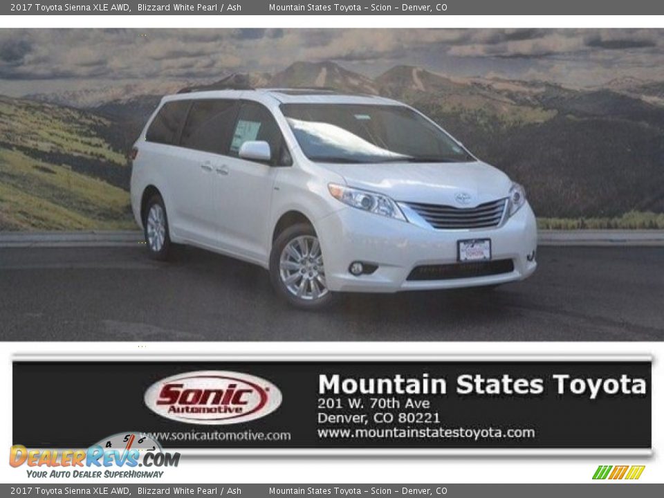 2017 Toyota Sienna XLE AWD Blizzard White Pearl / Ash Photo #1