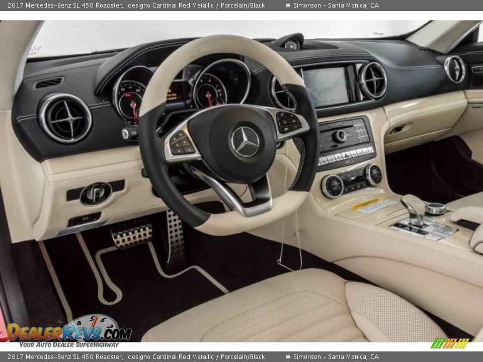 2017 Mercedes-Benz SL 450 Roadster designo Cardinal Red Metallic / Porcelain/Black Photo #6