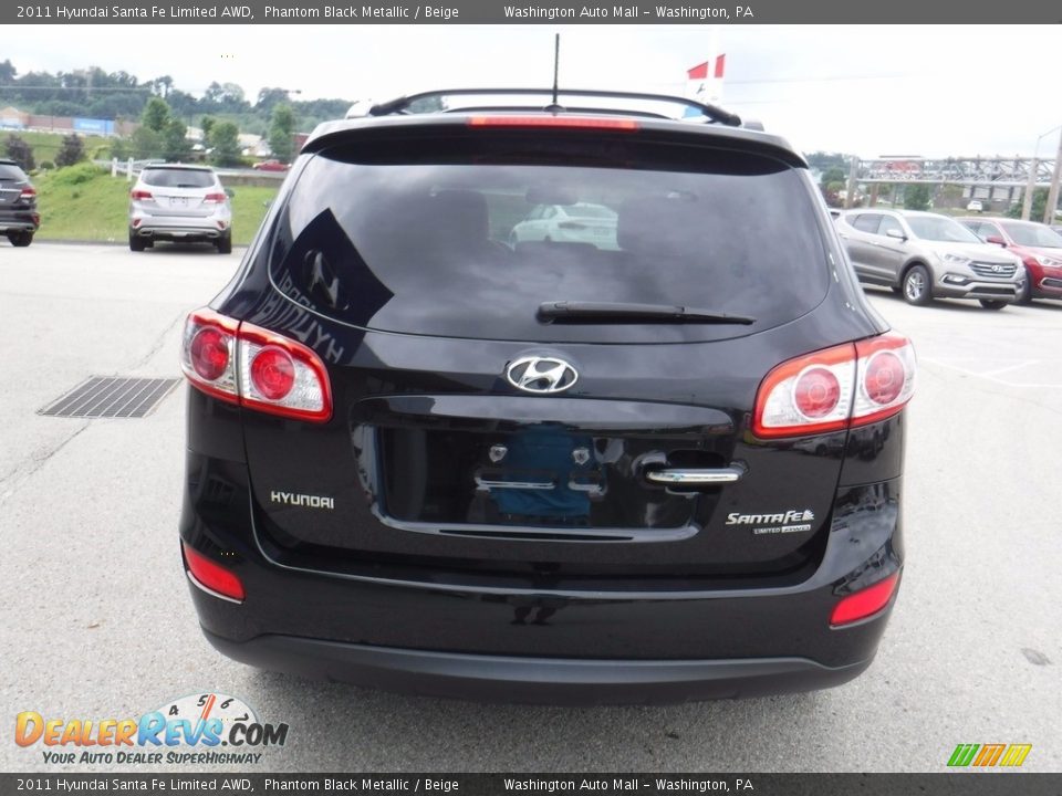 2011 Hyundai Santa Fe Limited AWD Phantom Black Metallic / Beige Photo #9