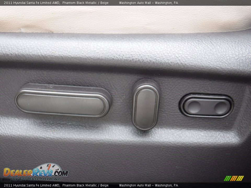 2011 Hyundai Santa Fe Limited AWD Phantom Black Metallic / Beige Photo #18