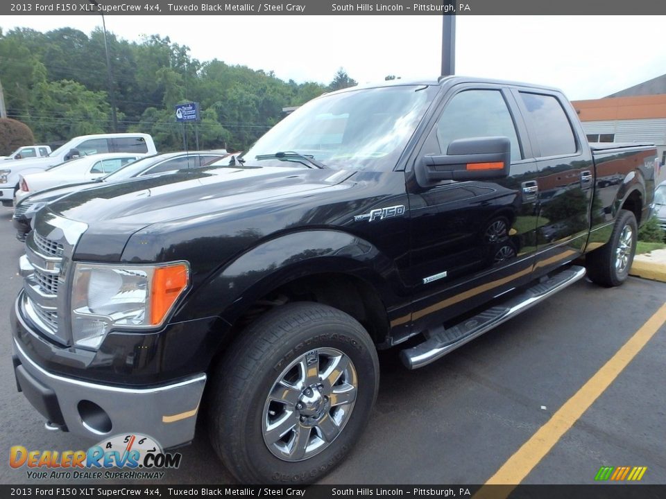 2013 Ford F150 XLT SuperCrew 4x4 Tuxedo Black Metallic / Steel Gray Photo #1