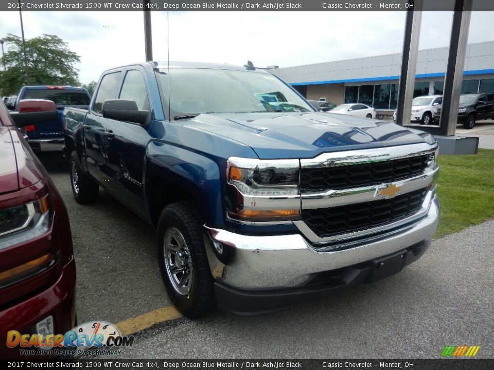 2017 Chevrolet Silverado 1500 WT Crew Cab 4x4 Deep Ocean Blue Metallic / Dark Ash/Jet Black Photo #3