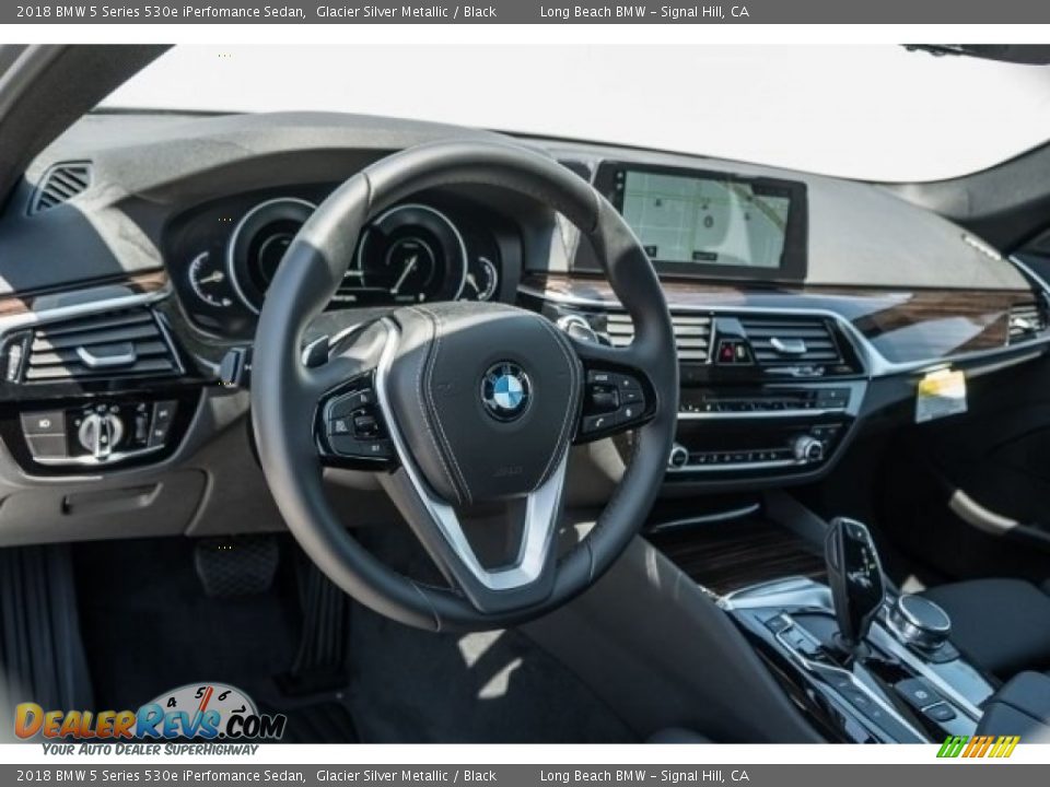 2018 BMW 5 Series 530e iPerfomance Sedan Glacier Silver Metallic / Black Photo #5
