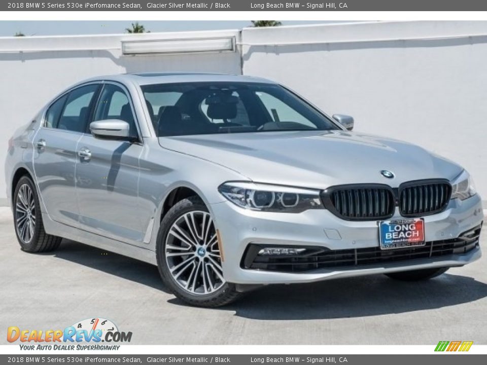 2018 BMW 5 Series 530e iPerfomance Sedan Glacier Silver Metallic / Black Photo #12