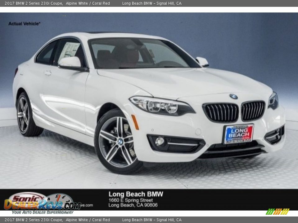 2017 BMW 2 Series 230i Coupe Alpine White / Coral Red Photo #1