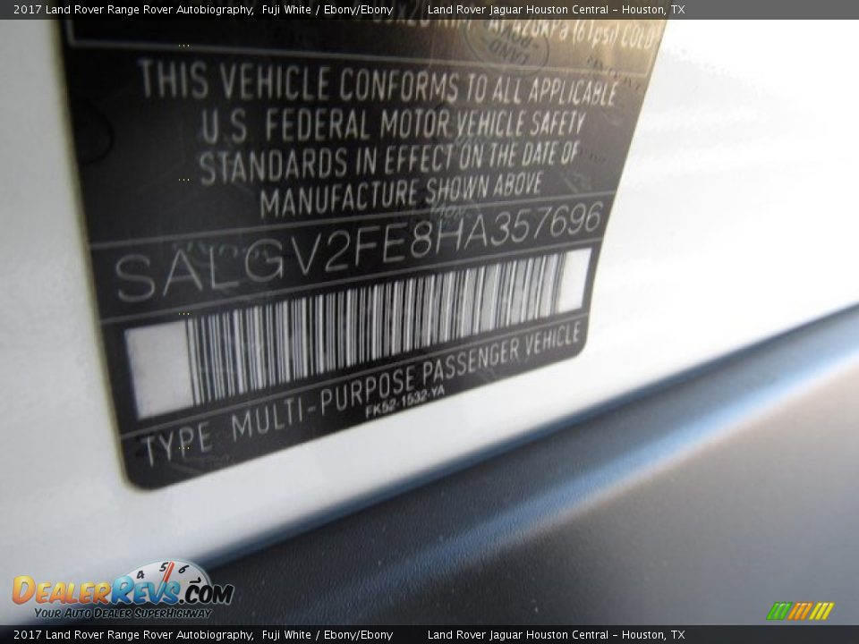 2017 Land Rover Range Rover Autobiography Fuji White / Ebony/Ebony Photo #24