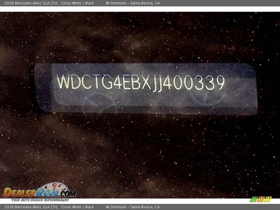 2018 Mercedes-Benz GLA 250 Cirrus White / Black Photo #10