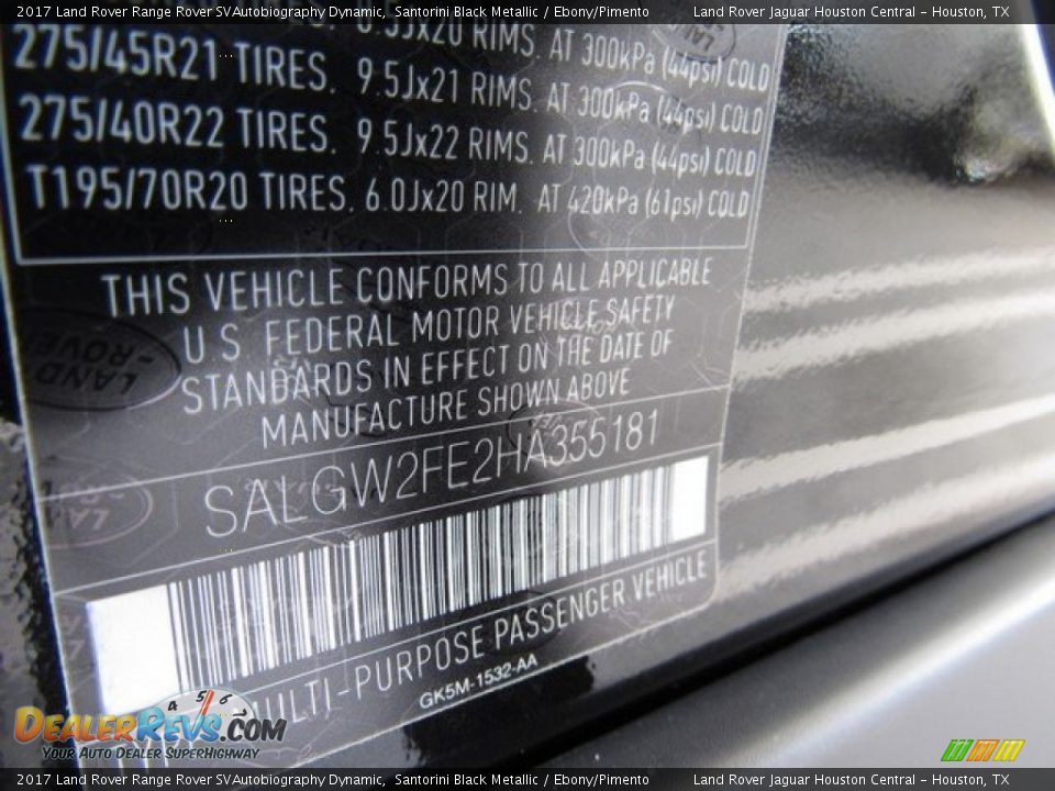 2017 Land Rover Range Rover SVAutobiography Dynamic Santorini Black Metallic / Ebony/Pimento Photo #24
