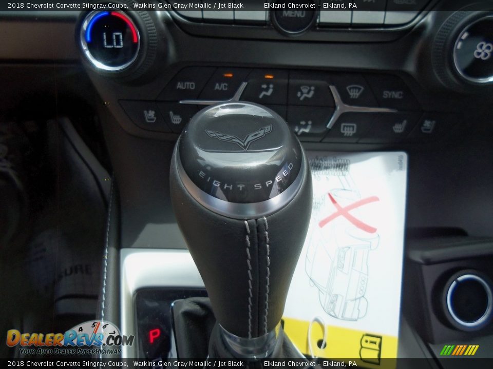 2018 Chevrolet Corvette Stingray Coupe Watkins Glen Gray Metallic / Jet Black Photo #36