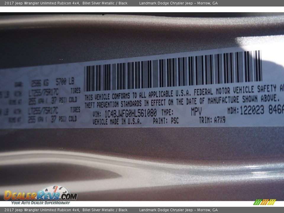 2017 Jeep Wrangler Unlimited Rubicon 4x4 Billet Silver Metallic / Black Photo #10