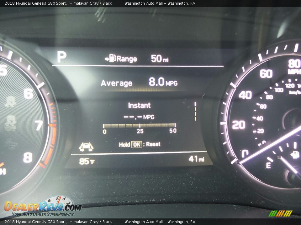 2018 Hyundai Genesis G80 Sport Himalayan Gray / Black Photo #18