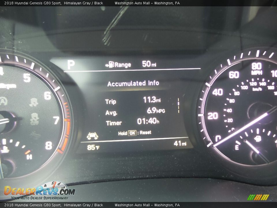 2018 Hyundai Genesis G80 Sport Himalayan Gray / Black Photo #20