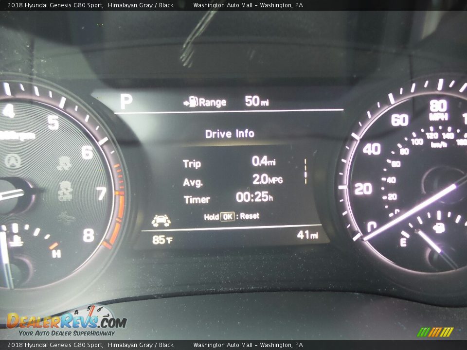 2018 Hyundai Genesis G80 Sport Himalayan Gray / Black Photo #21