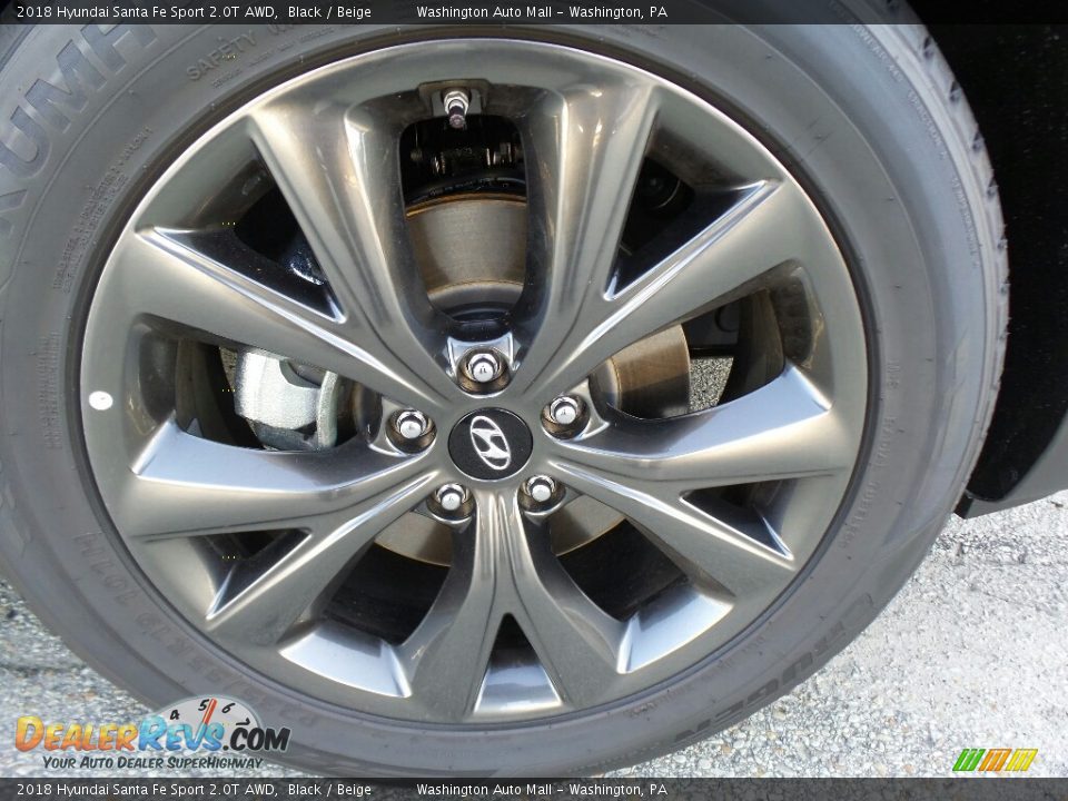 2018 Hyundai Santa Fe Sport 2.0T AWD Black / Beige Photo #3