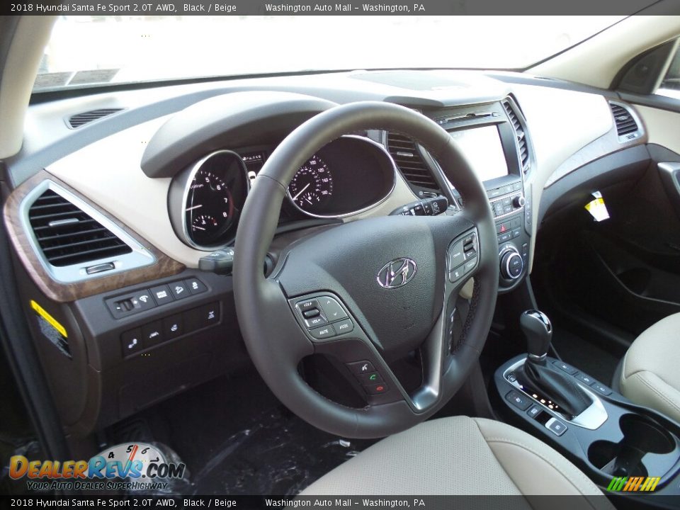 2018 Hyundai Santa Fe Sport 2.0T AWD Black / Beige Photo #9