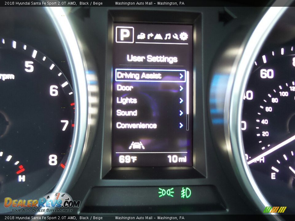 2018 Hyundai Santa Fe Sport 2.0T AWD Black / Beige Photo #25