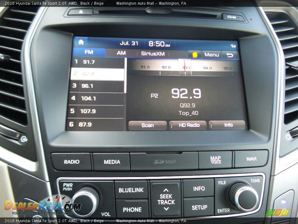 2018 Hyundai Santa Fe Sport 2.0T AWD Black / Beige Photo #32