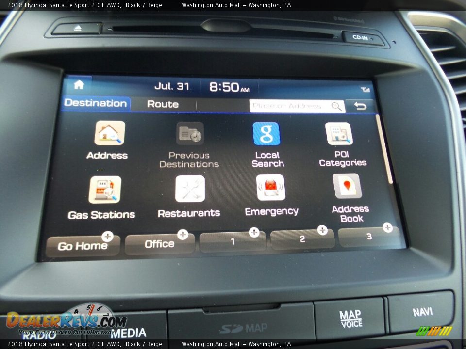 2018 Hyundai Santa Fe Sport 2.0T AWD Black / Beige Photo #34