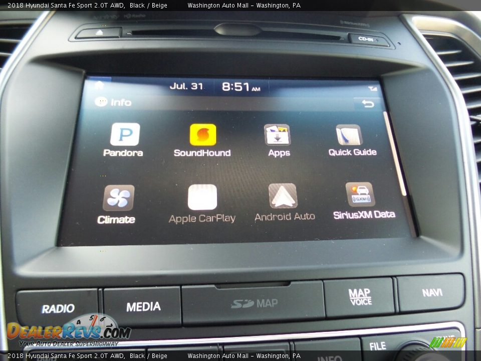 2018 Hyundai Santa Fe Sport 2.0T AWD Black / Beige Photo #35