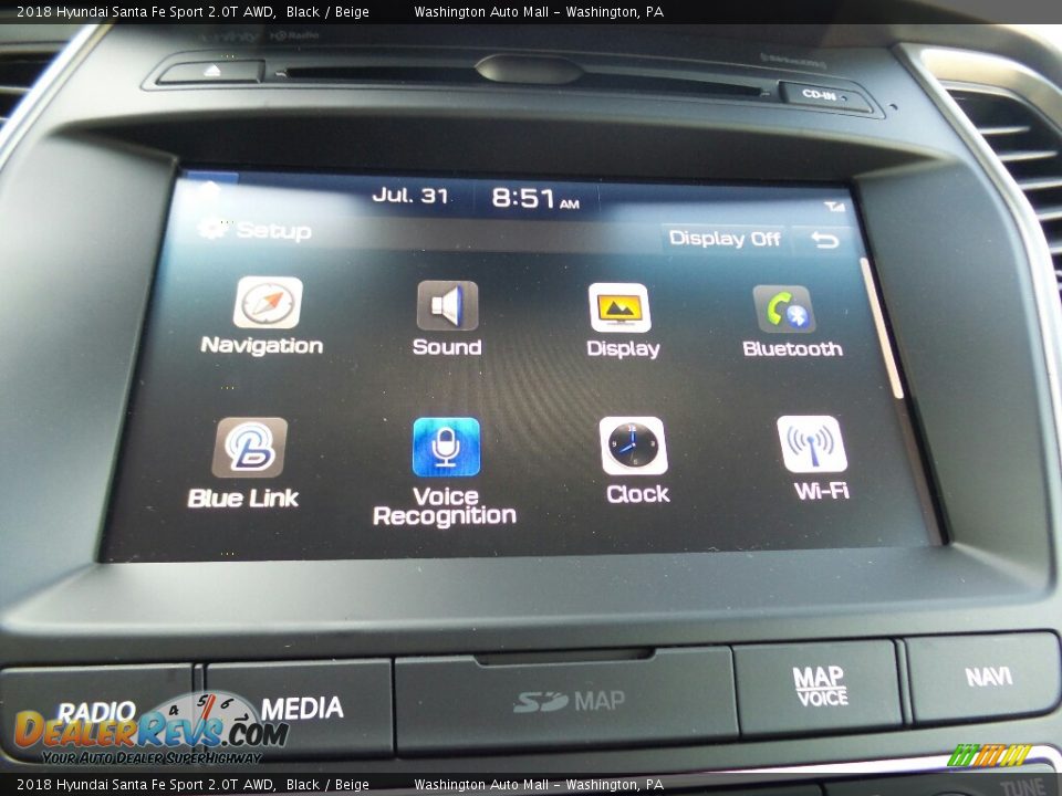 2018 Hyundai Santa Fe Sport 2.0T AWD Black / Beige Photo #36