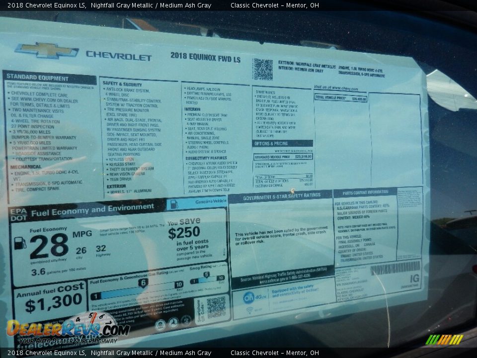 2018 Chevrolet Equinox LS Nightfall Gray Metallic / Medium Ash Gray Photo #6