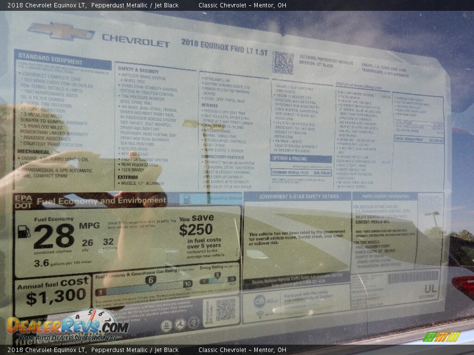 2018 Chevrolet Equinox LT Pepperdust Metallic / Jet Black Photo #6