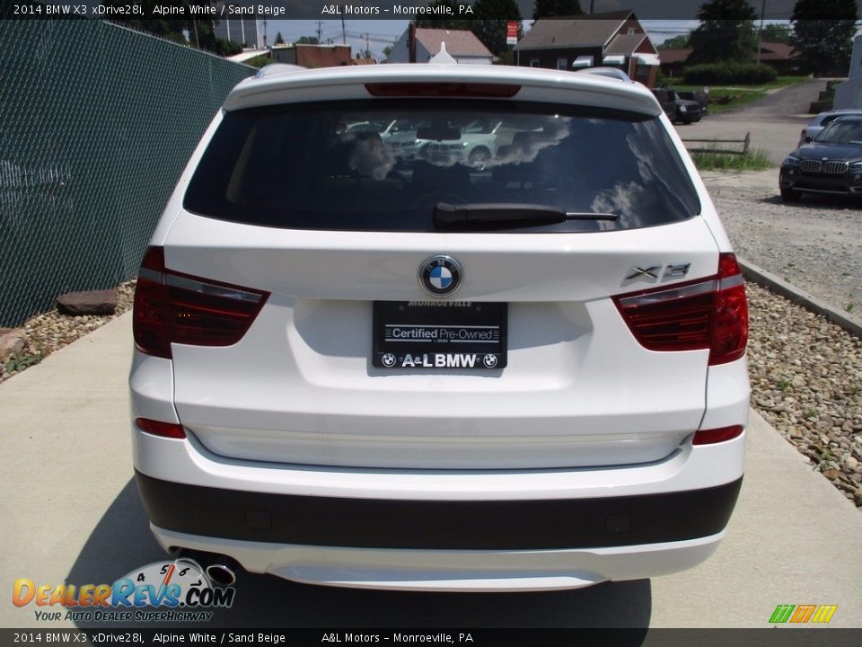 2014 BMW X3 xDrive28i Alpine White / Sand Beige Photo #4