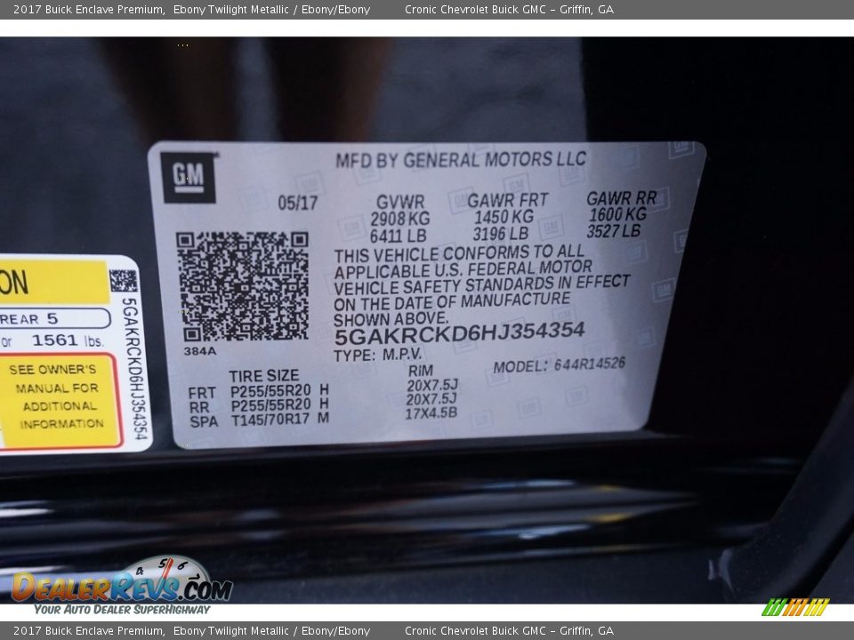 2017 Buick Enclave Premium Ebony Twilight Metallic / Ebony/Ebony Photo #16