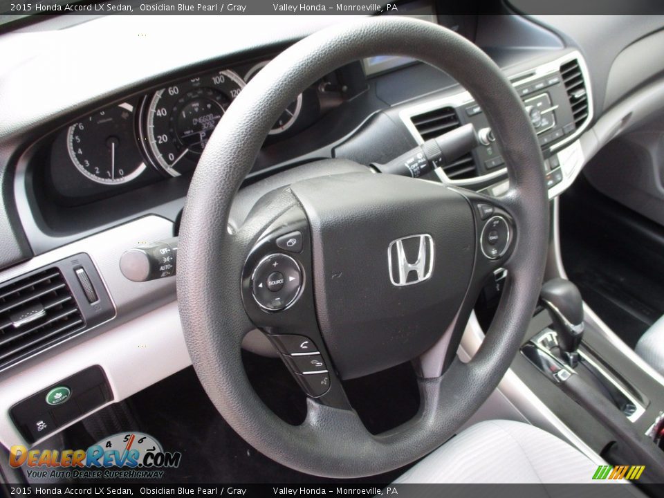 2015 Honda Accord LX Sedan Obsidian Blue Pearl / Gray Photo #13