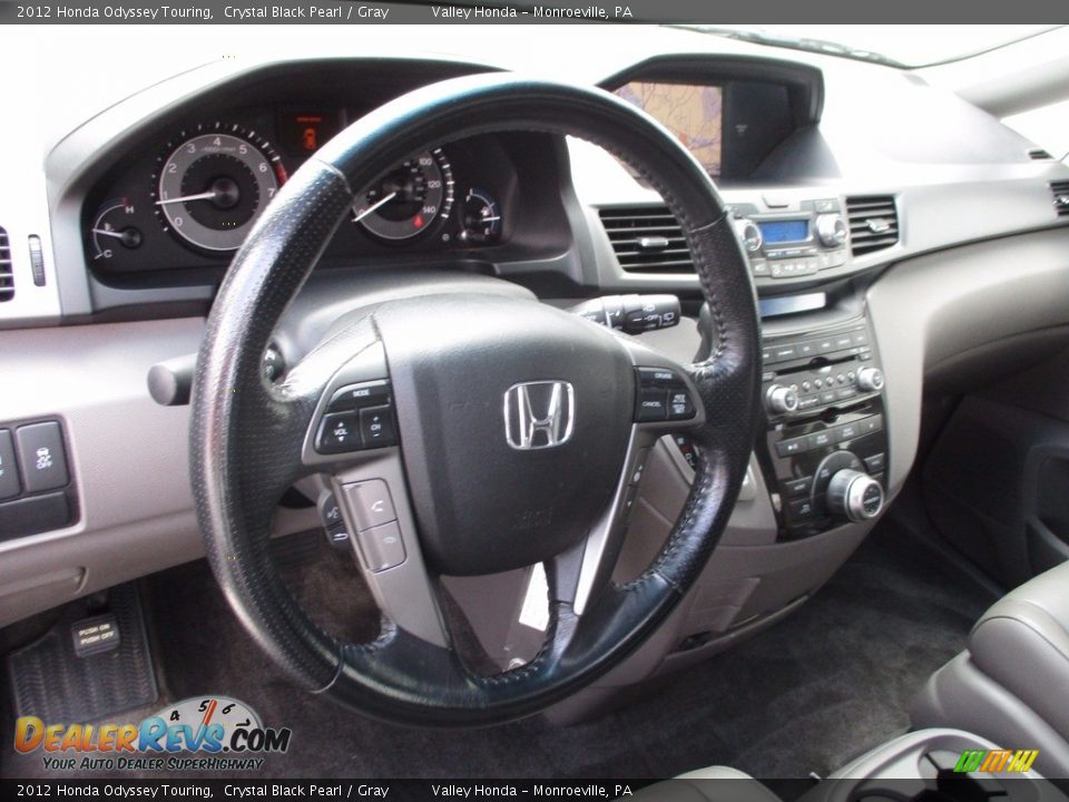2012 Honda Odyssey Touring Crystal Black Pearl / Gray Photo #15