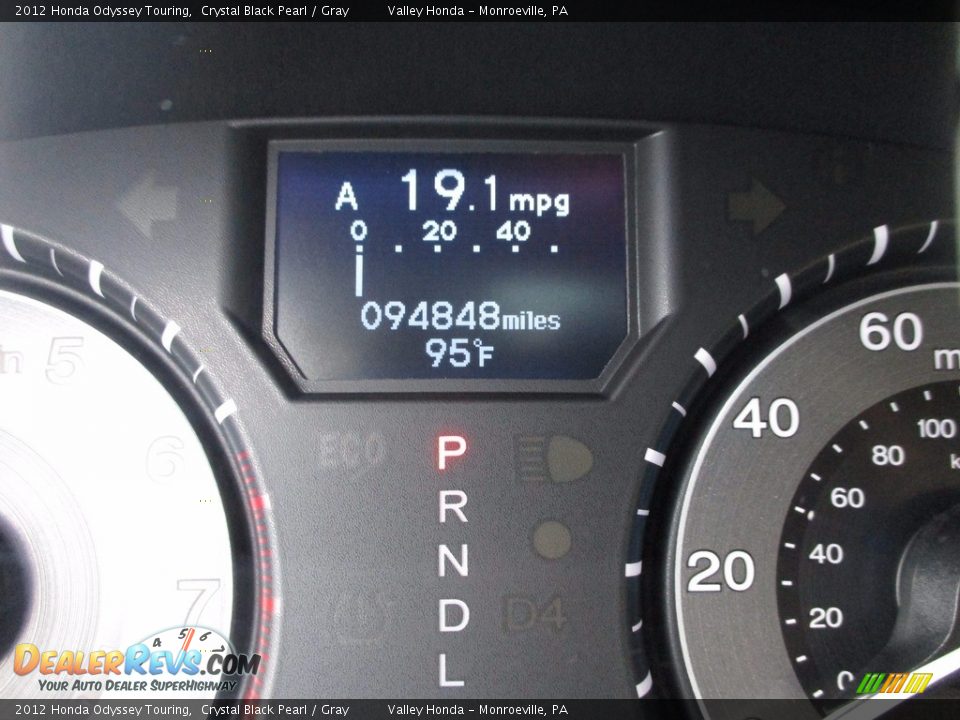 2012 Honda Odyssey Touring Crystal Black Pearl / Gray Photo #20