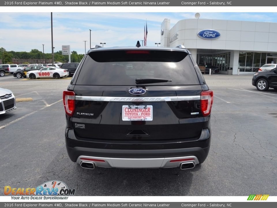 2016 Ford Explorer Platinum 4WD Shadow Black / Platinum Medium Soft Ceramic Nirvana Leather Photo #4