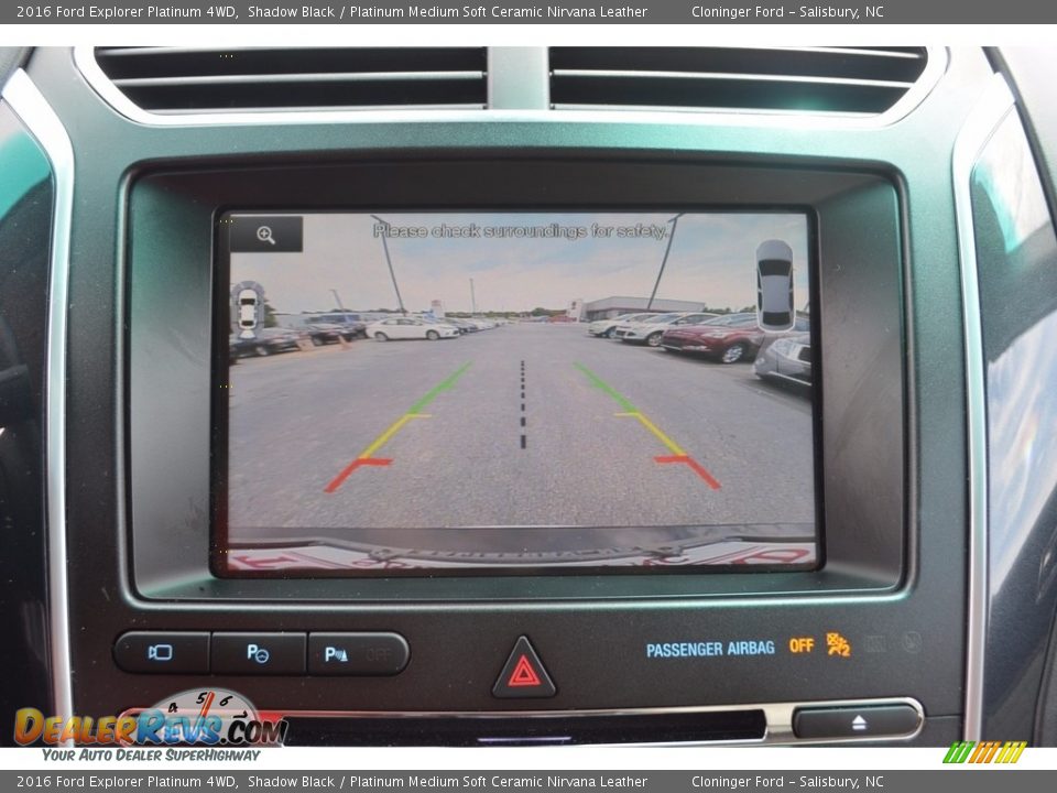 2016 Ford Explorer Platinum 4WD Shadow Black / Platinum Medium Soft Ceramic Nirvana Leather Photo #22