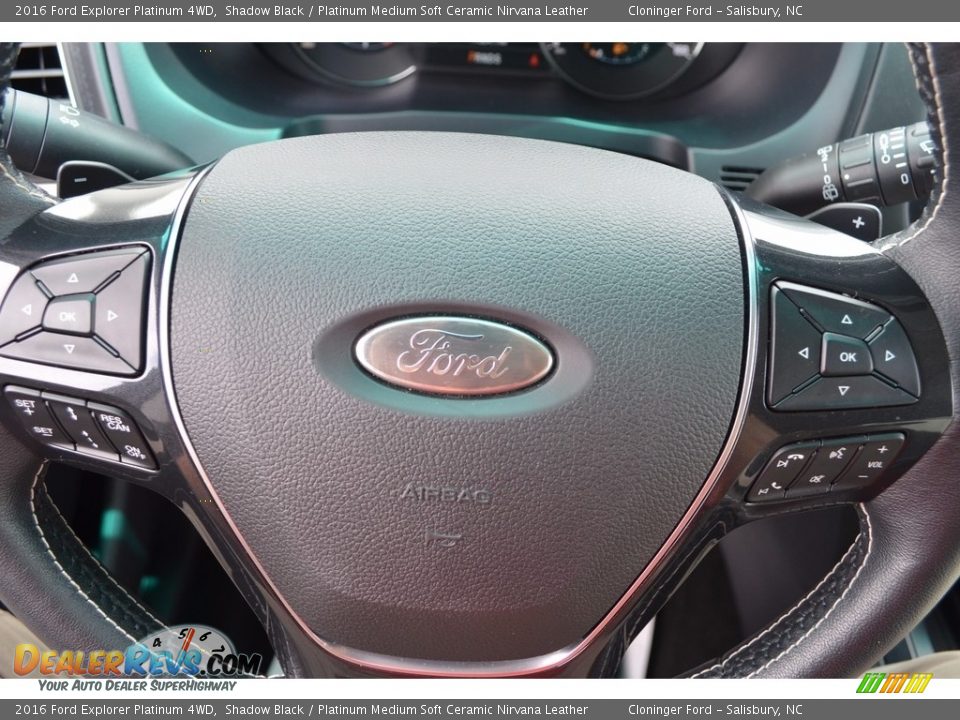 2016 Ford Explorer Platinum 4WD Shadow Black / Platinum Medium Soft Ceramic Nirvana Leather Photo #26