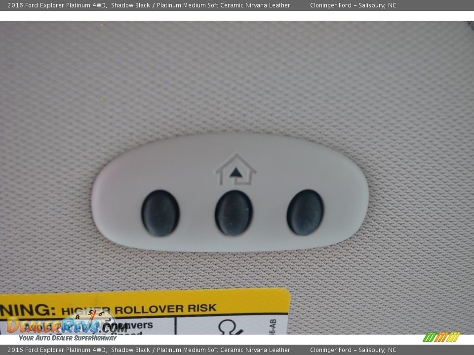 2016 Ford Explorer Platinum 4WD Shadow Black / Platinum Medium Soft Ceramic Nirvana Leather Photo #30