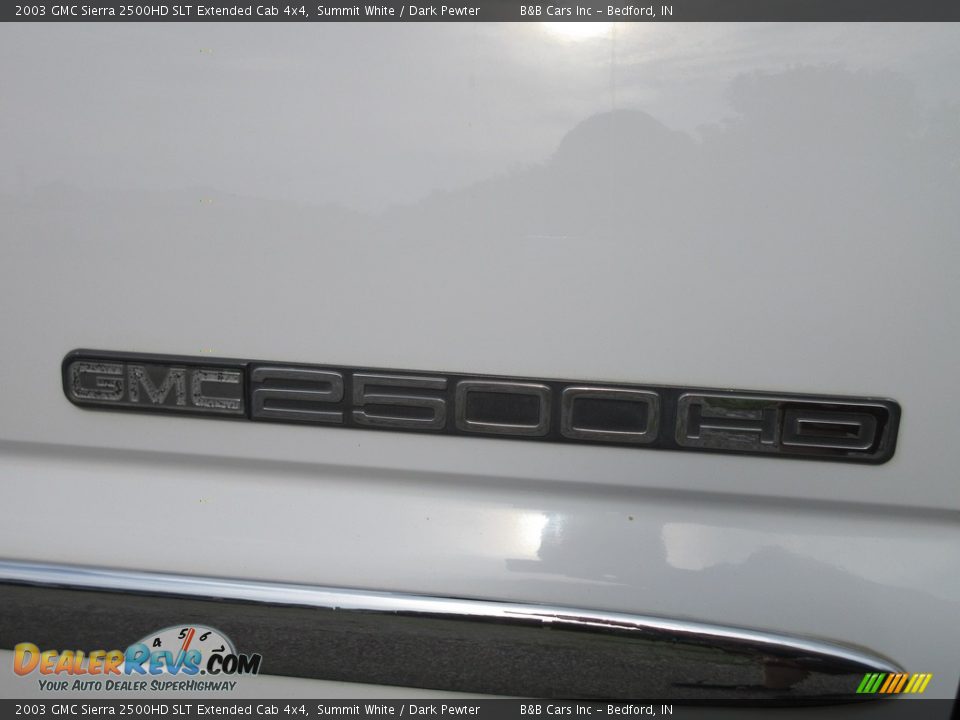 2003 GMC Sierra 2500HD SLT Extended Cab 4x4 Summit White / Dark Pewter Photo #13