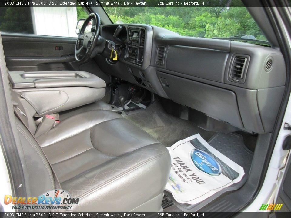 2003 GMC Sierra 2500HD SLT Extended Cab 4x4 Summit White / Dark Pewter Photo #23