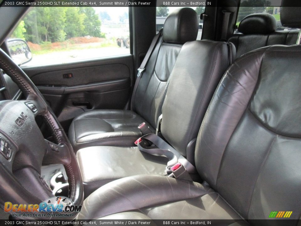 2003 GMC Sierra 2500HD SLT Extended Cab 4x4 Summit White / Dark Pewter Photo #31