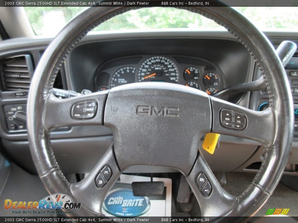 2003 GMC Sierra 2500HD SLT Extended Cab 4x4 Summit White / Dark Pewter Photo #35