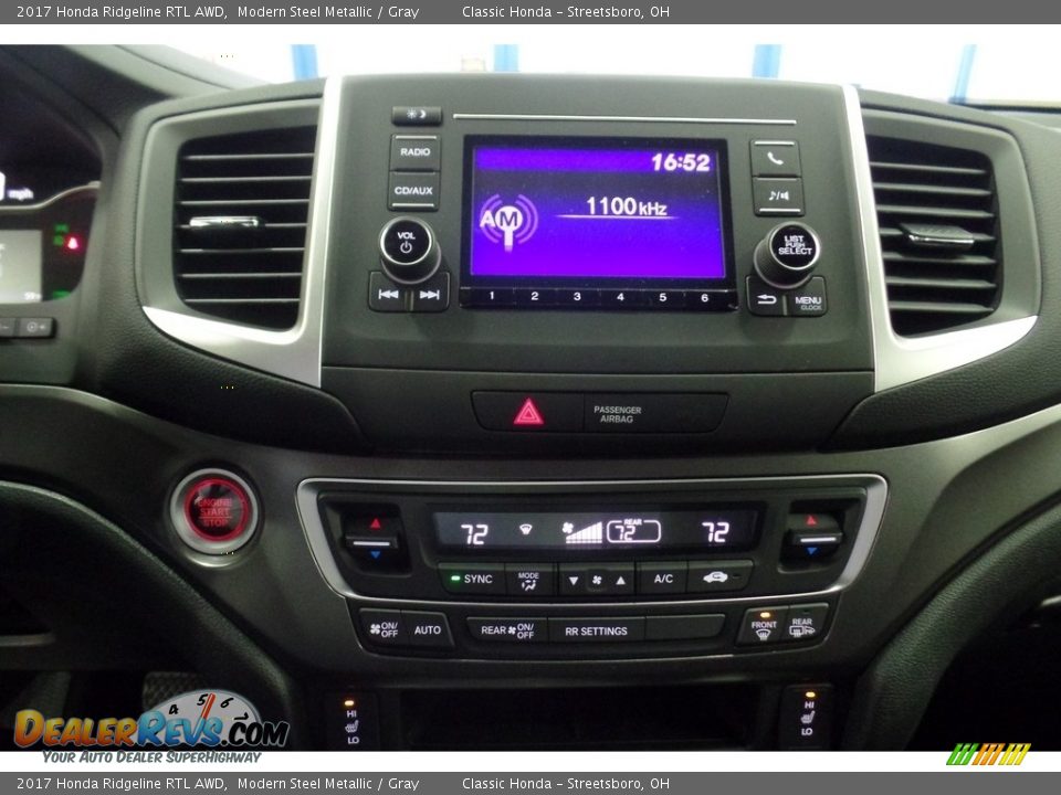 2017 Honda Ridgeline RTL AWD Modern Steel Metallic / Gray Photo #11