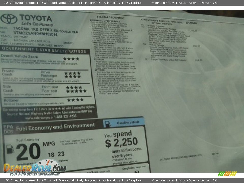 2017 Toyota Tacoma TRD Off Road Double Cab 4x4 Magnetic Gray Metallic / TRD Graphite Photo #10